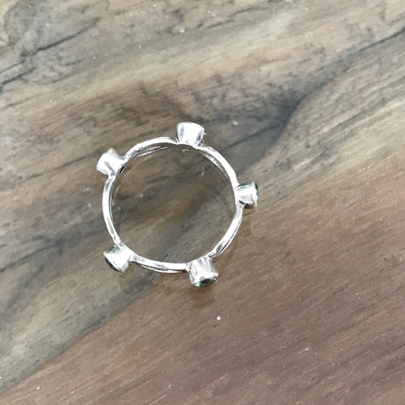 Sterling Silver Peridot Cut Out Stack Ring Taxco 6 - Picture 3 of 4